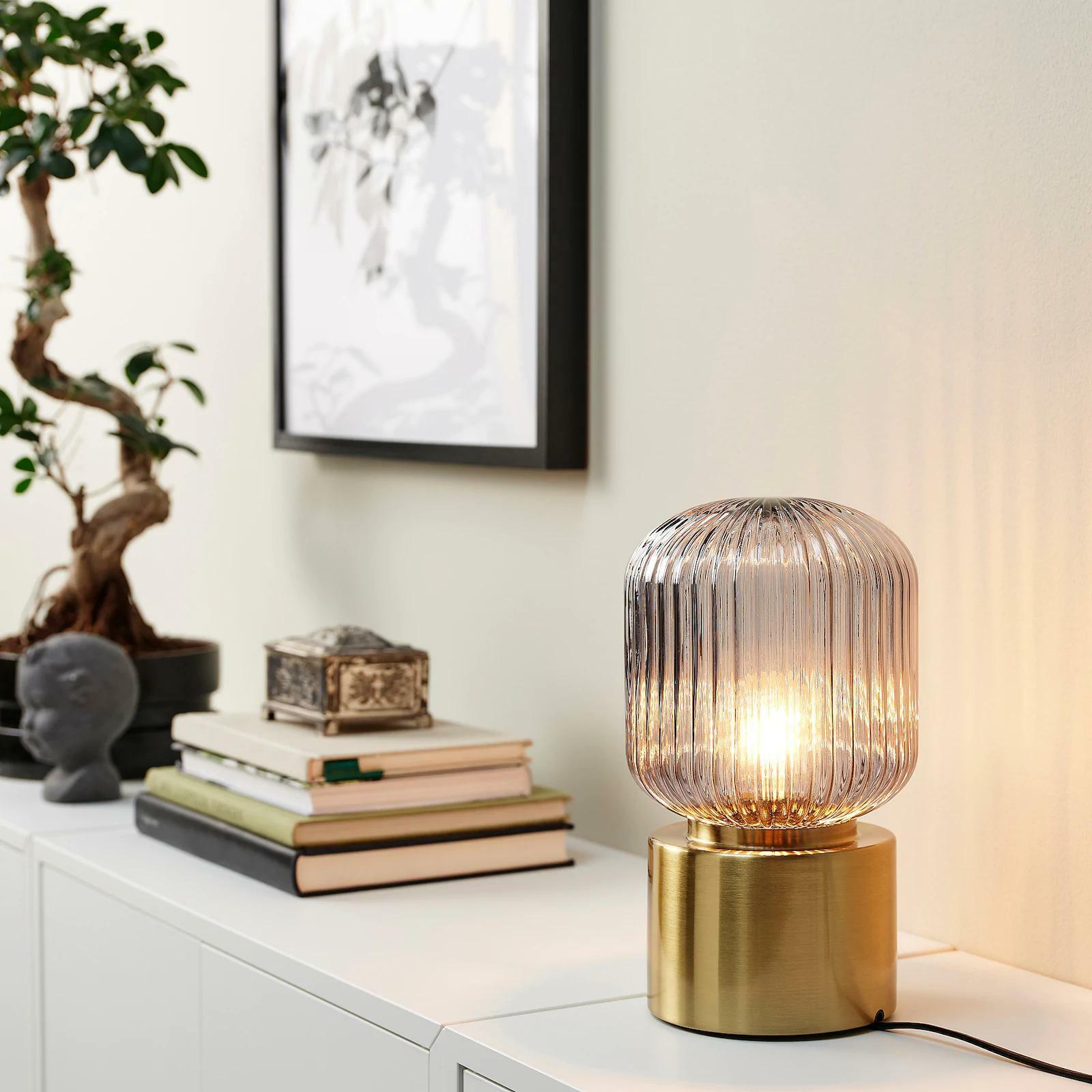 Ikea SOLKLINT Table lamp, brass/gray clear glass 11 Ikea SOLKLINT Table lamp, brass/gray clear glass 11