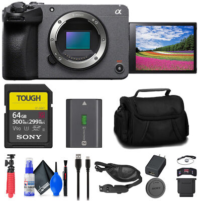 Sony FX30 Digital Cinema Camera + 64GB SF-G Tough Card + Bag + Flex Tripod +