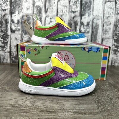 Reebok ''Candy Land'' Club C Toddler Girls size 10 Slip On Lightweight Sneakers