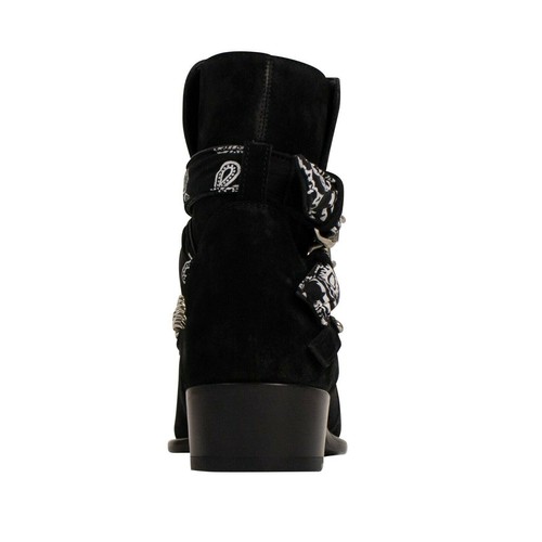 Pre-owned Amiri Black Suede Bandana Buckle Boots Shoe Size 8/41 $1390