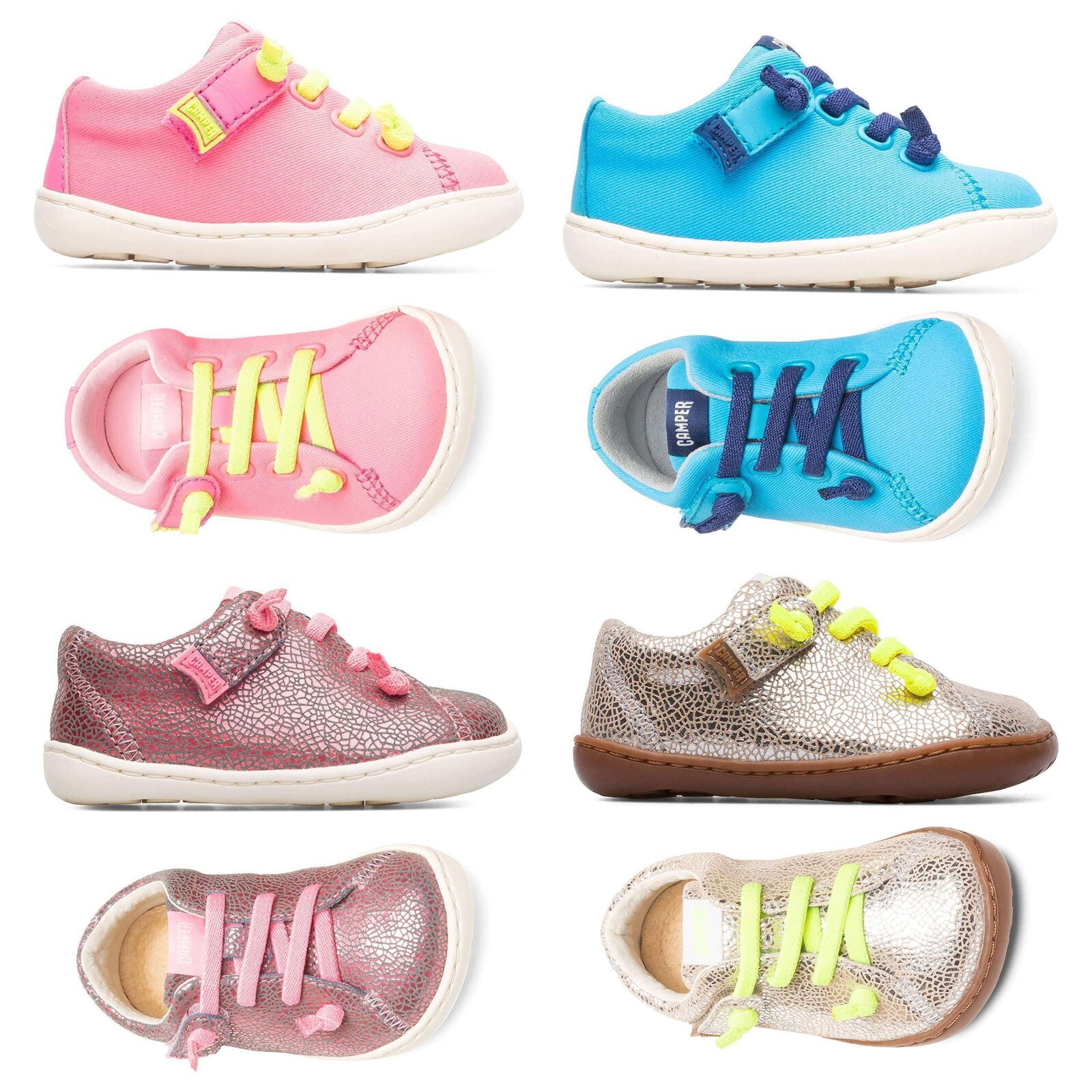 NEW Camper Toddlers Sneakers Peu Elastic Lace Kids Shoes | eBay