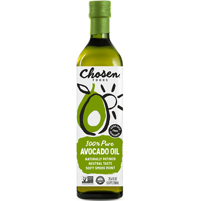 Chosen Foods 100% Pure Avocado Oil, 25.4 Floz Glass Bottle, Non-GMO Delicious