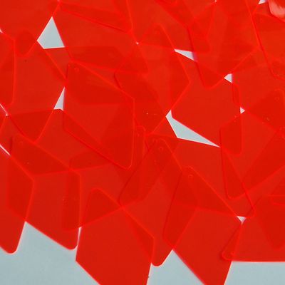 Long Diamond Vinyl Shape 1.75'' Red Go Go Fluorescent Edge Glow