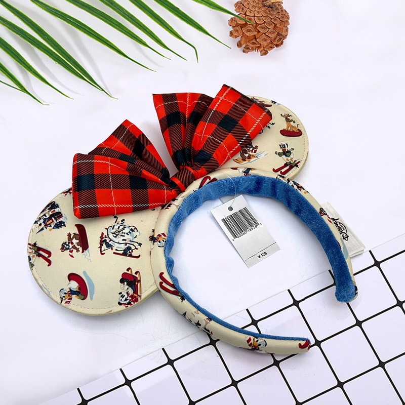 US Disney Parks Holiday Lodge Snow Mickey Christmas Minnie Mouse Ears Headband