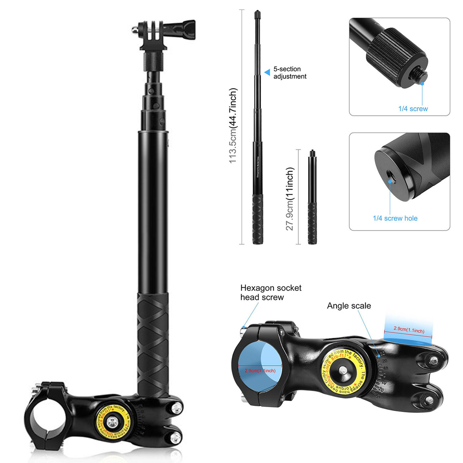 スマホアクセサリー Insta360 Extended Edition Selfie Stick Insta360 Extended Edition Selfie Stick Black DINEESS/B