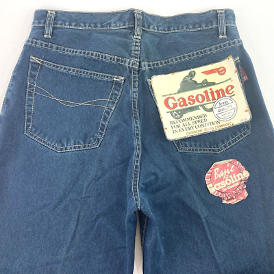 New Vintage Gasoline Jeans Men s 32x34 Blue Denim Grunge Basic Motorcycle Pants