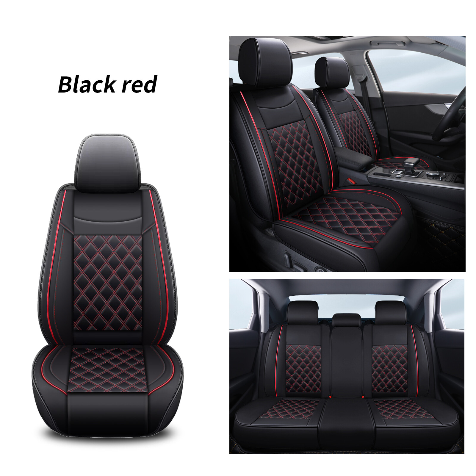 For Nissan Altima Car Seat Cover Deluxe PU Leather Full Set Front Rear