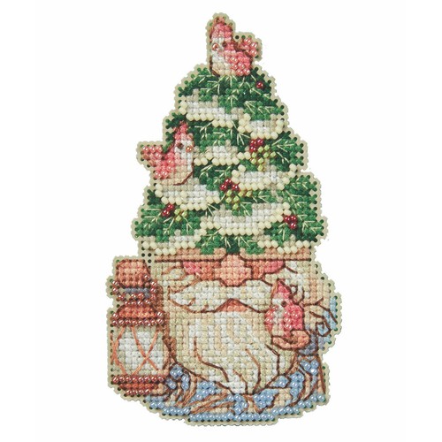 Evergreen Gnome Cross Stitch Kit Mill Hill 2023 Jim Shore Woodland Gnomes