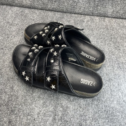 アンドレプラジリエ VALAIS DU VALOIS Zadig & Voltaire Alpha Women's Black Slide Sandals Shoes