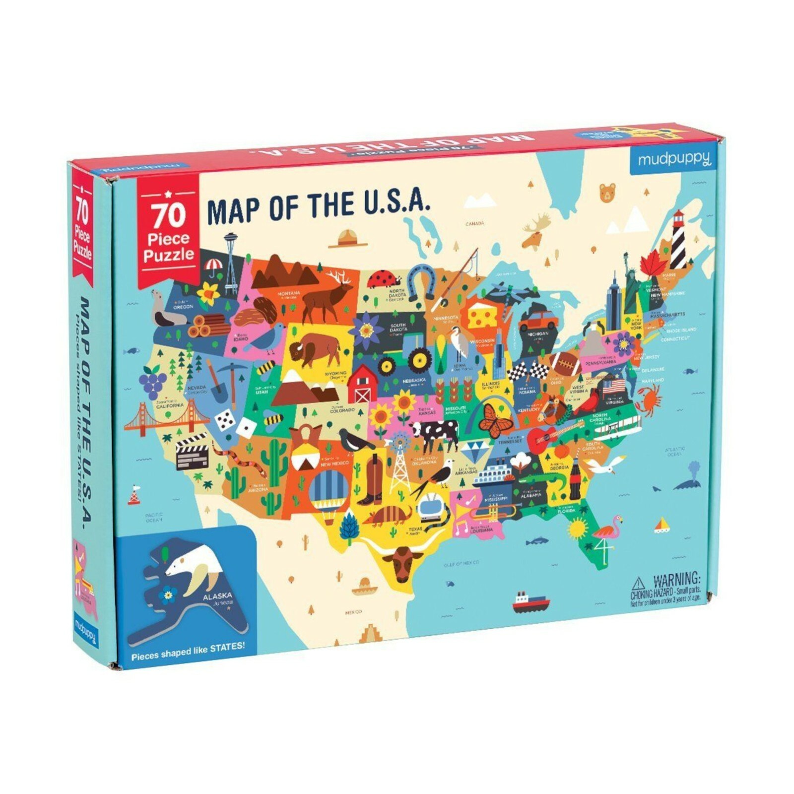 ALL YOU CAN EAT PRESS MAP 7冊 Map of the U.S.A. 70 piece Jigsaw Puzzle NEW Ships with UPS
