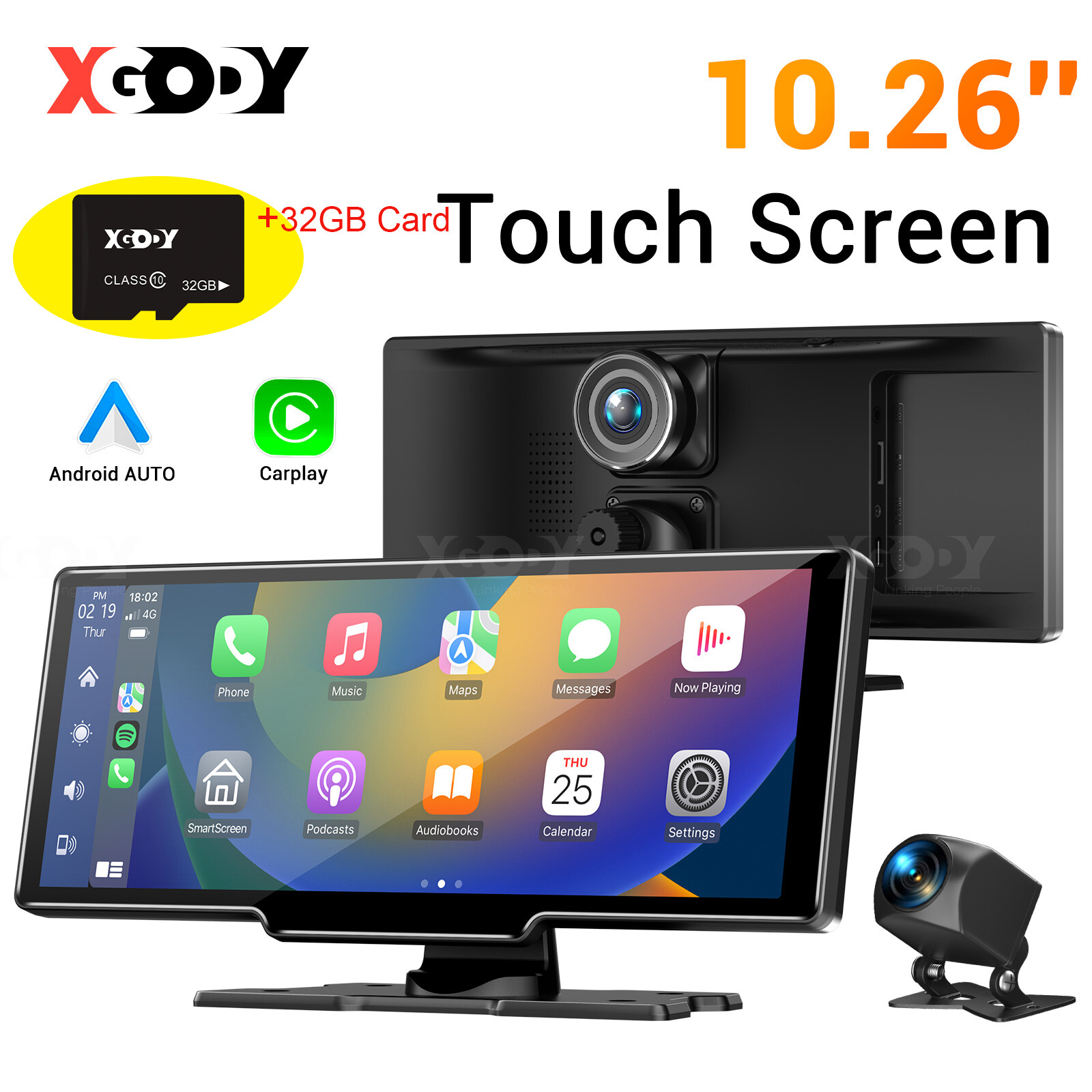 Android Auto Carplay Wifi Dash Cam 32gb Card