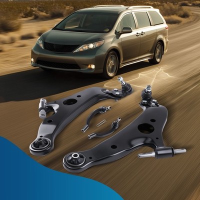 4x Front Lower Control Arm w/ Ball Joint Tie Rod for Toyota Sienna 04-10 K90347