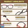 BiBiBear Bluelight Kids Glasses - Unbreakable TR90 Frame, 360° Ultra Flexible, Lightweight and Safe Eyeglasses (Ages 6-10 (Black and Red))