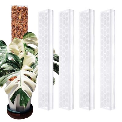 4 Pcs 17 Inch Clear Plastic Moss Pole for Plants Monstera Designed Specifically