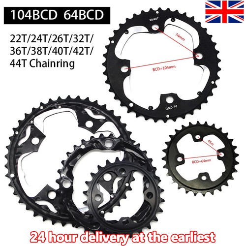 64/104 BCD Bike Round MTB Chainring Single/Double/Triple