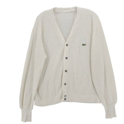 Vintage LACOSTE Cardigan White Men's Estimated Size LARGE