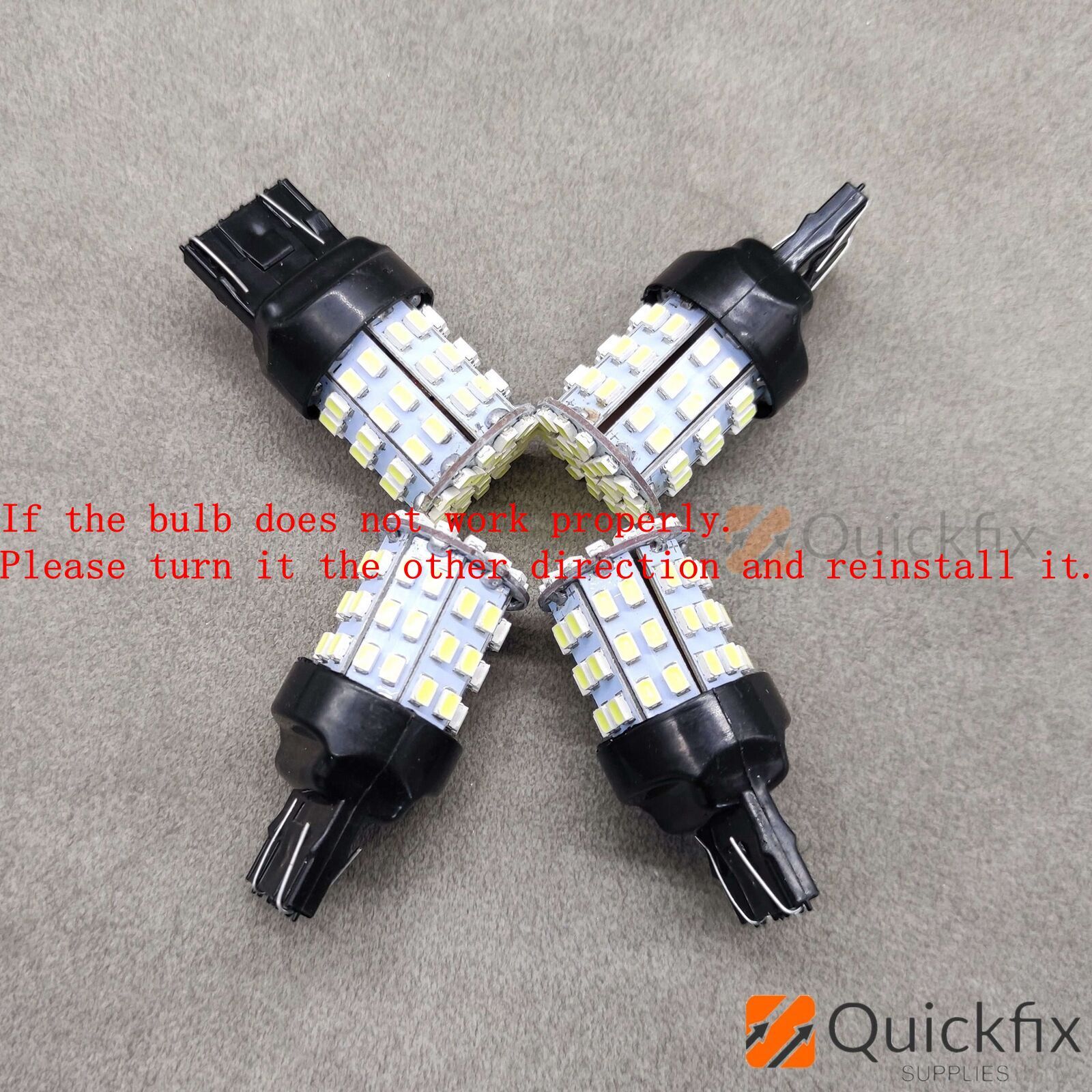 64SMD LED Reverse Tail Brake Turn Signal DRL Light Bulb 6000K 3157 3156 4X
