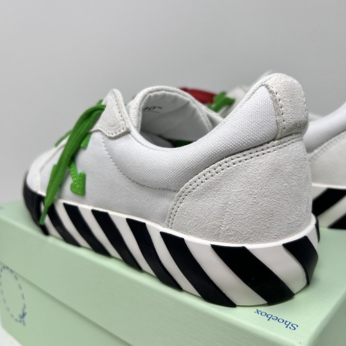 Pre-owned Off-white Vulcanized Men's Sneakers Size 40 Eu / 7 Us White Black Green