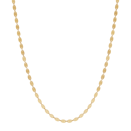 Pre-owned Welry 14k Yellow Gold Oval Disc Necklace, 17"