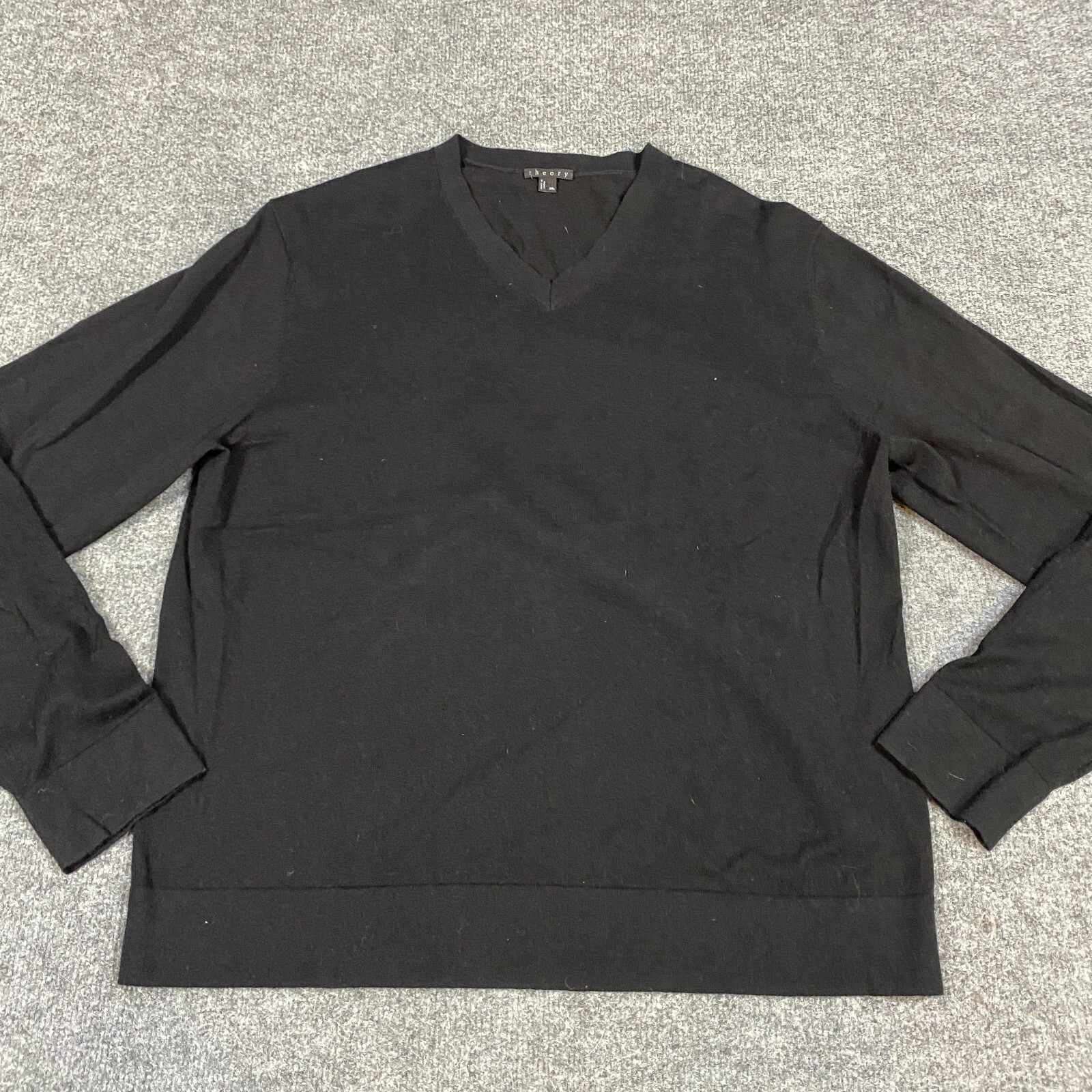 Theory Men's Sweater 2XL Black Solid VNeck Cotton Cashmere BlendのeBay
