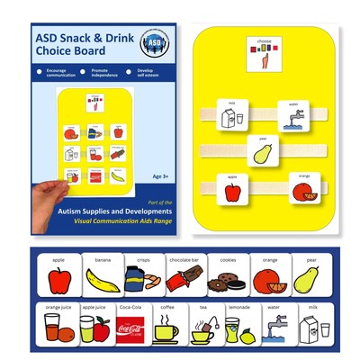 Snack Choice Board   Premium Durable Plastic - Visual Schedule for Kids -16 x...