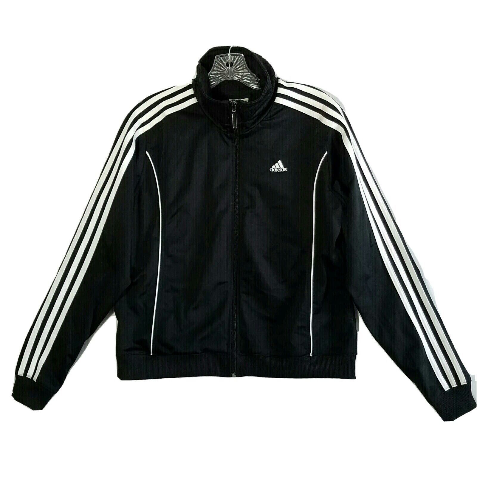 Vintage Adidas Track Jacket Zip Up Y2K Black Womens M Medium Unisex Three Stripe Vintage Adidas Track Jacket Zip Up Y2K Black Womens M Medium Unisex Three Stripe
