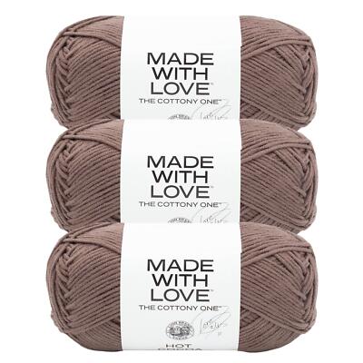 (3 Pack) Lion Brand Yarn 3040-126BB Tom Daley - The Cottony One Yarn, Hot Cocoa