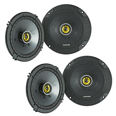 4) Kicker 46CSC65 CS Series 6.5'' 600W RMS 2-Way Coaxial Car Audio Speakers