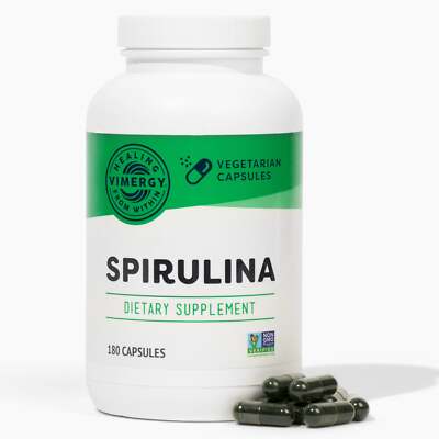Vimergy Natural Spirulina Capsules   Super Greens Supplement