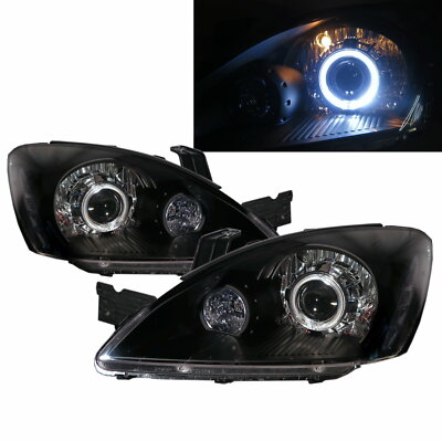 LANCER 03-07 4D/5D Guide LED Angel Eye Headlight Black EUROPE for Mitsubishi RHD