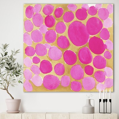 Designart ''Pink Pebbles'' Mid-Century Modern Canvas Art Print