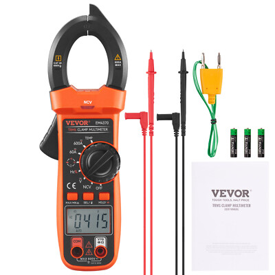 VEVOR Digital Clamp Meter Multimeter True RMS AC DC Volt Amp NCV Measurement