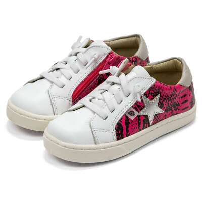 NEW Old Soles Milky-Way Cushioned Printed Leather Girls Sneakers