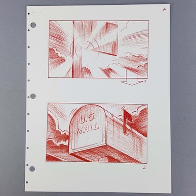 Twister Trailer Storyboard Tornado Funnel Forms Over Mailbox Production Used COA