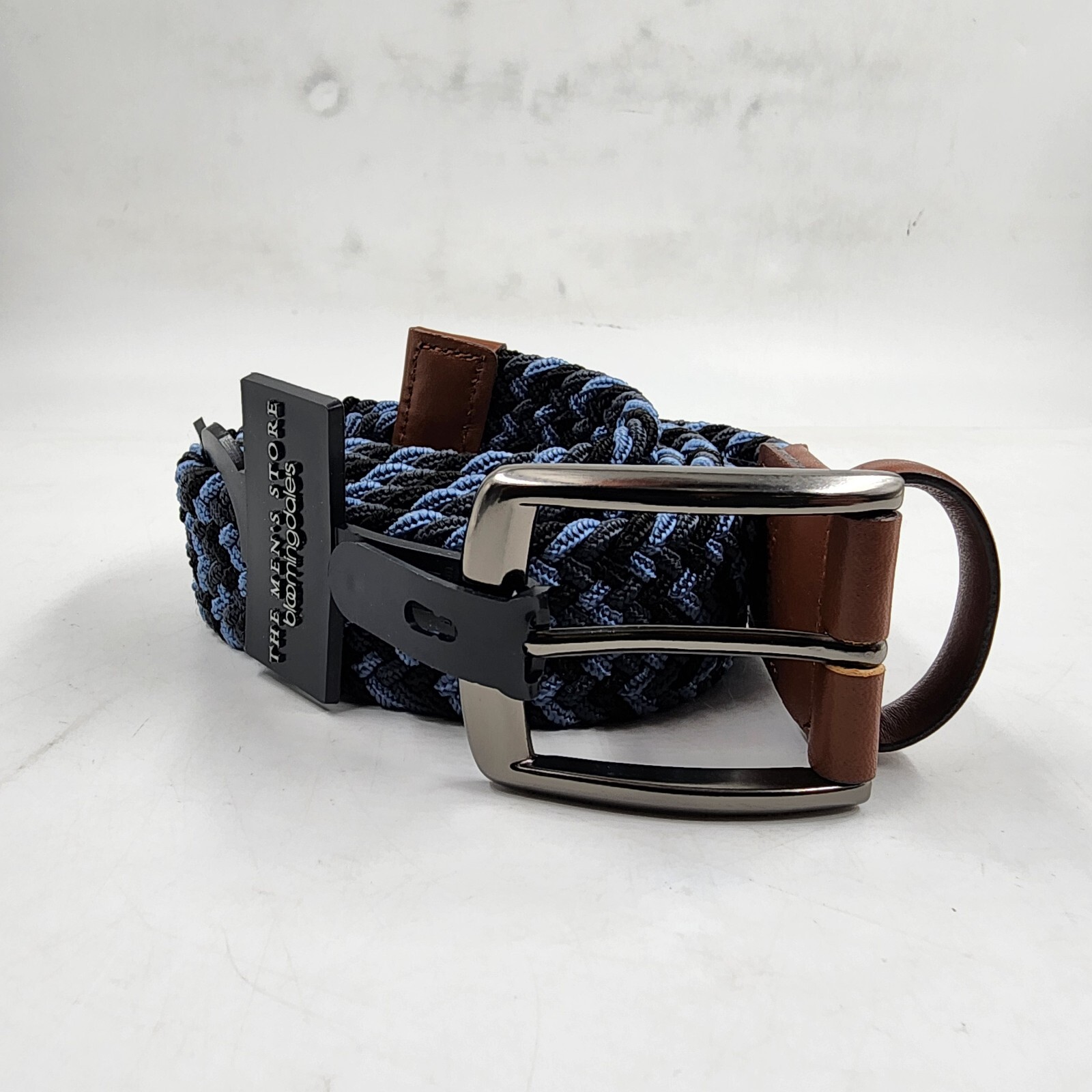 The Men's Store at Bloomingdales Stretch Webbing Belt 40 Blue Multi Single-Prong - Picture 2 of 17