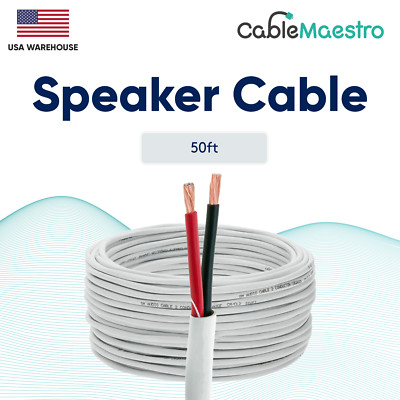 16AWG Speaker Cable 2 Conductors Wire Audio CL2 16/2 Gauge 50 100 250 500ft Lot