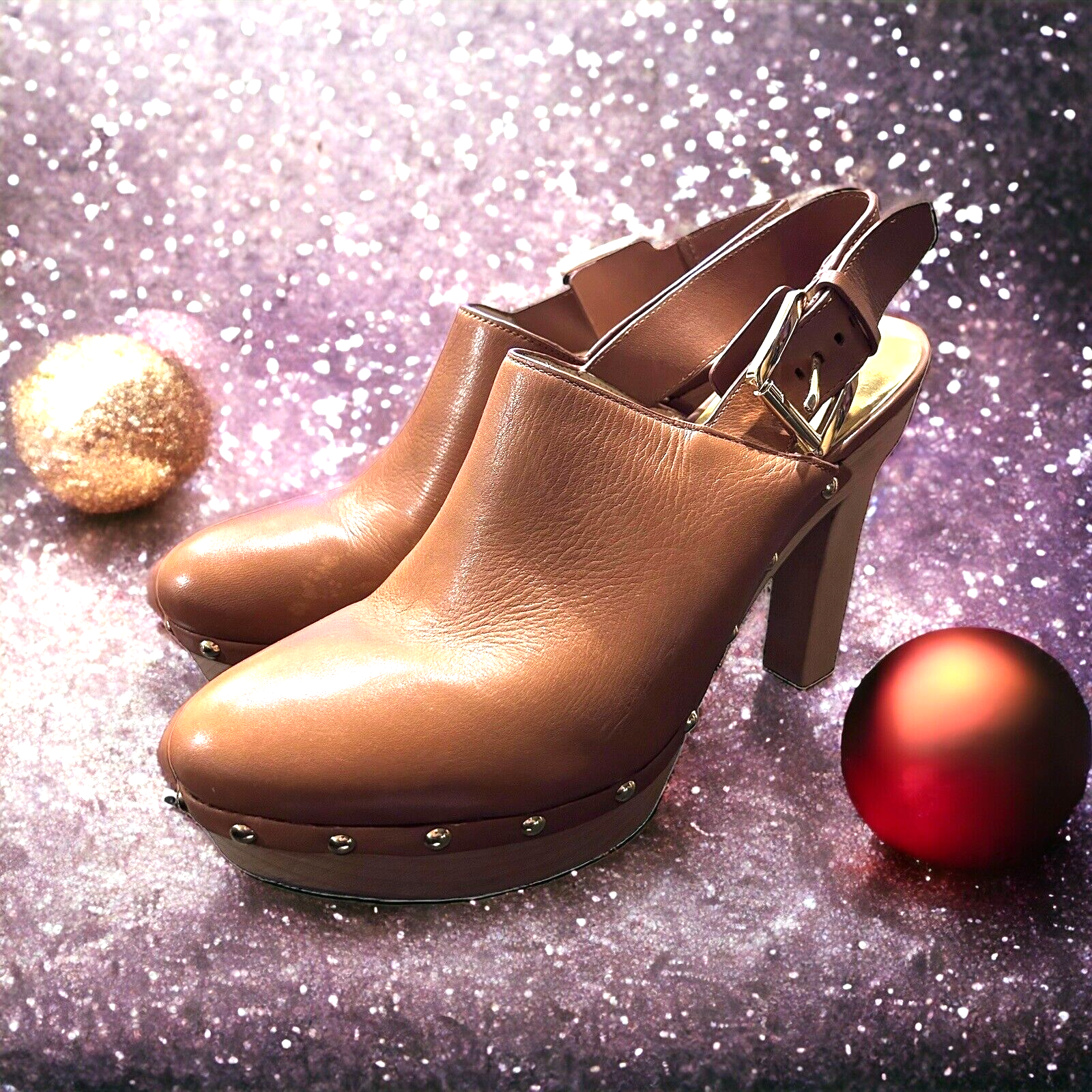 Michael Kors Clogs Beatrice Womens 9.5 Sling High Heel