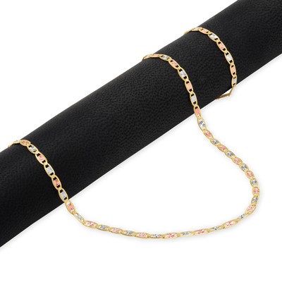 Pre-owned Nuragold 14k Solid Tri Yellow Rose White Gold 2.6mm Valentino Chain Womens Necklace 18"
