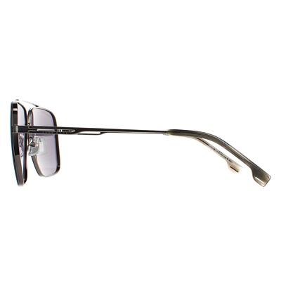 Pre-owned Hugo Boss Sunglasses Boss 1325/s Kj1 T4 Dark Ruthenium Silver Mirror