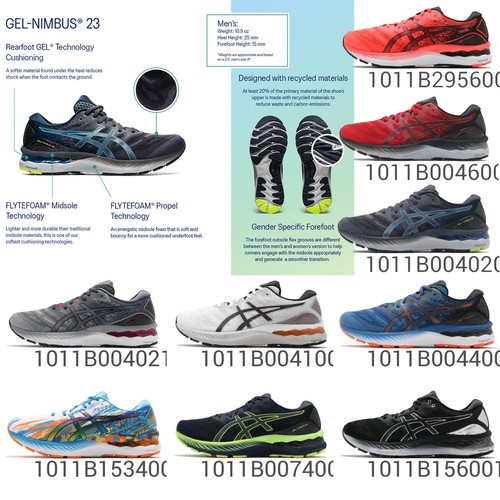 

Asics Gel-Nimbus 23 Men Cushion GEL FlyteFoam Кроссовки для шоссейного бега Кроссовки Pick 1, Multicolor, Gel-nimbus 23