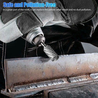 5Pcs 1/4'' Tungsten Carbide Burr Die Grinder Shank Set 6-14mm Rotary Drill Bits