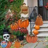 Metal Pumpkin Stakes Yard Signs Fall Decor Decorative Garden Stake Lawn Pumpkins Ornaments Outdoor Autumn Decoration for Harvest Halloween Thanksgiving (17.5