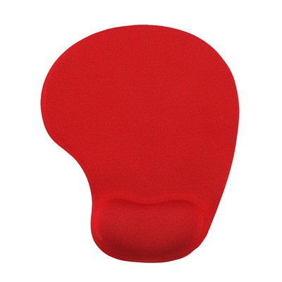 Mouse Mat Anti-skid Reduce Hand Fatigue Solid Color Mousepad with Wrist Rest Red