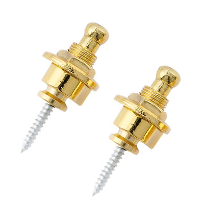 Musiclily 2Pcs Gold Metal Guitar Locking Strap Locks Buttons Schaller Style Set