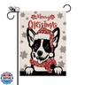 Christmas Garden Flag Hat Corgi Dog with Scarf Xmas Winter Holiday Decorations Burlap Vertical Double Sided Yard Lawn Outdoor Decor 12.5 x 18 Inch