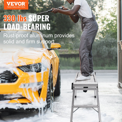 VEVOR Folding Work Platform, 330 lbs Load Capacity, Aluminum Drywall Stool Ladde