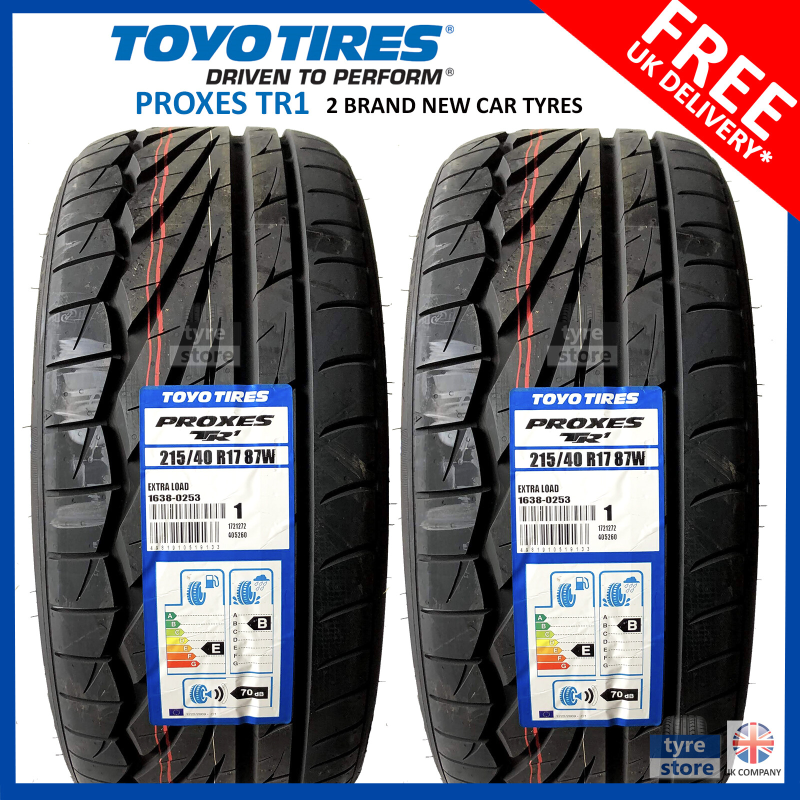 2X New 215 40 17 TOYO PROXES TR1 87W XL 215/40R17 2154017 *B 2X New 215 40 17 TOYO PROXES TR1 87W XL 215/40R17 2154017 *B
