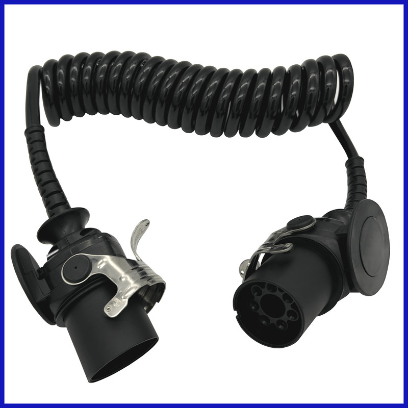 Elektrowendel 24v 7 Polig 3,8m Spiralkabel Lkw AnhÃ¤Nger Auflieger Kabel Ebs Abs