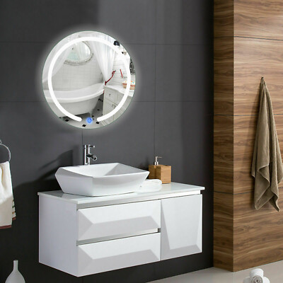 20'' Round Touch Bathroom LED Illuminated Vanity Wall Mirror Makeup with Light US