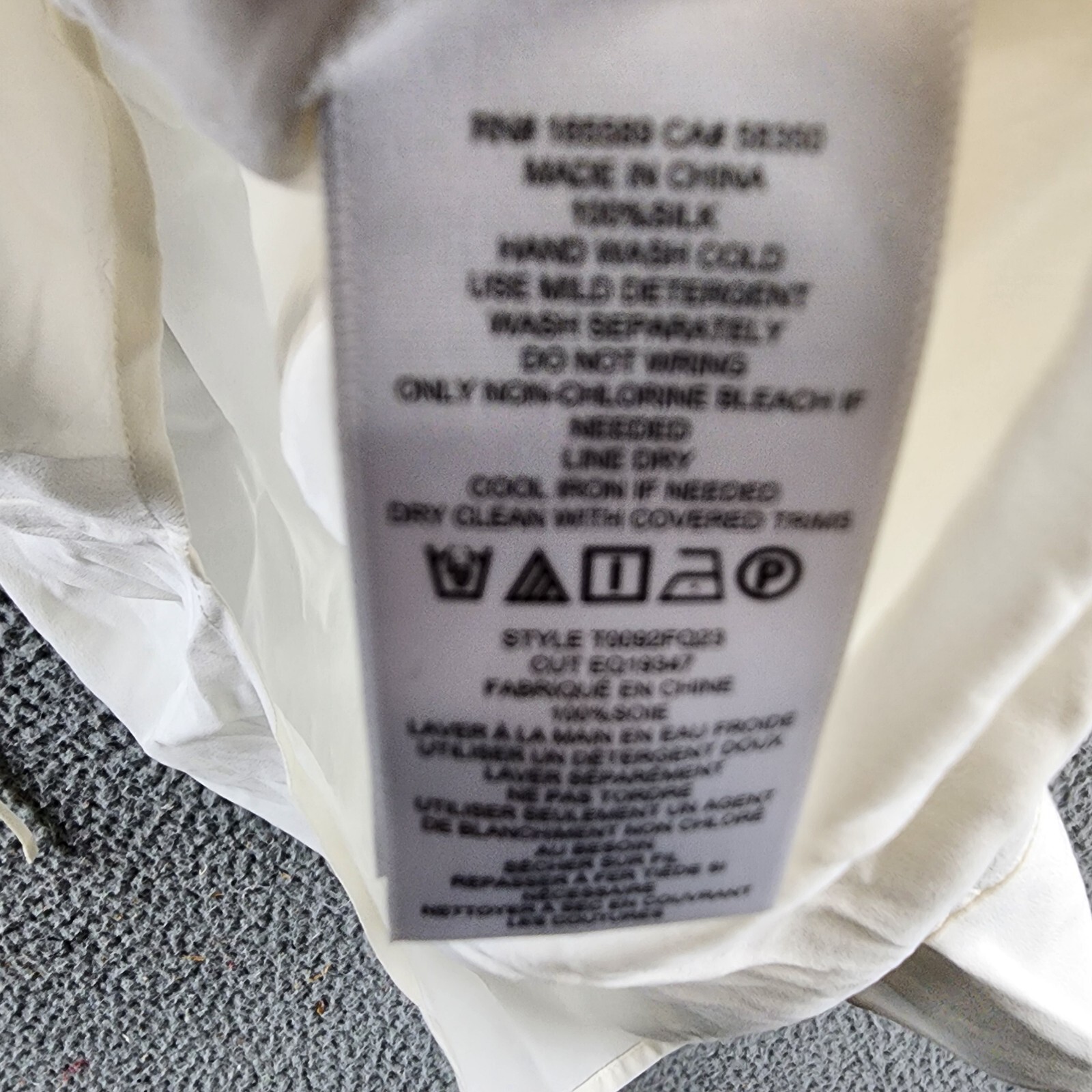 Equipment Femme Hailey Silk Blouse Women's XS Nature White Tie Neck Long Sleeve - Picture 12 of 17